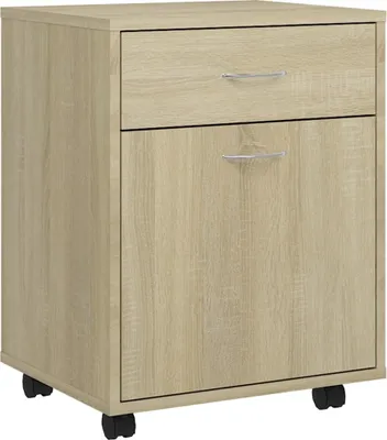 Zdjęcie produktu dla vidaXL Szafka na kółkach dąb sonoma 45x38x54 cm materiał drewnopochodny