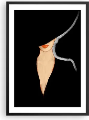 Produktbild von Gerahmtes Poster - Schwarzer Rahmen - Schwarz Frau Hut - 50x70 cm - Wand Bild - Wanddeko - Wandbilder - Kunstposter - Wandposter - Bilderrahmen - Bilder - Kunstdruck - Wandbild - P2BPA50x70-4341
