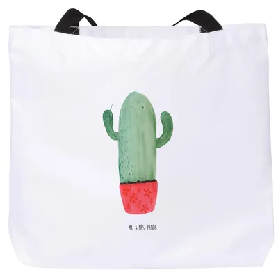 Produktbild von Mr. & Mrs. Panda Schultasche Kaktus Wut - Weiß - Geschenk, Kakteen, Kollege, Reisetasche, Büro, wütend, Tote Bag, Kollegin, Tragetasche, Stoffbeutel, Laptoptasche, Tasche