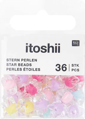 Produktbild von itoshii Perlen-Set "Sterne Transparent mit Farbeinzug"