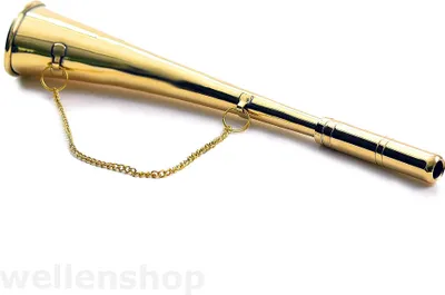 Produktbild von Signalhorn manuell aus Messing, gebogen und poliert, 260 mm Länge
