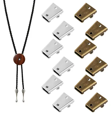 12 Bolo-Krawatten-Schieber, 2 Farben, DIY-Schmuck
