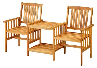 Produktbild von Gartenstühle mit Teetisch 159x61x92cm aus massivem Akazienholz