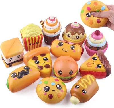 Productafbeelding van Speelgoed voor levensmiddelen - Set van 12 - Slow rise - Squishies speelgoed - Stressvermindering
