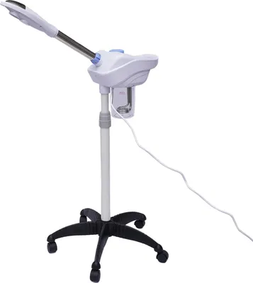 Produktbild von Gesichtsdampfer - Professionelles Dampfgerät - Auf Rädern - Mit Ozonfunktion - Porenöffner - Für Zuhause, Spa und Klinik - Weiß