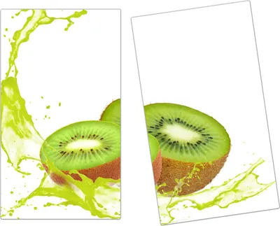 Produktbild von Spritzschutz Herdabdeckplatte Schneidebrett aus Glas Kiwisaft Splash 2-Teilig (60x52cm)