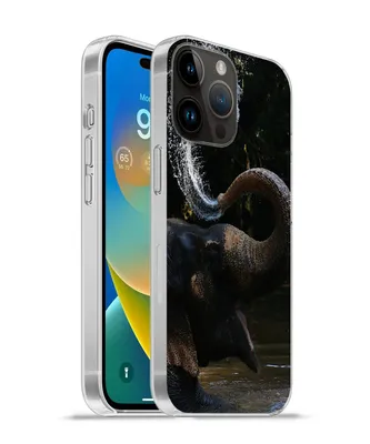 Produktbild von MuchoWow® Handyhülle Schutzhülle Hülle für Apple iPhone 14 Pro - Softcase Elefant - Wasser - Rüssel - Tiere - Natur Silikon Softcase Handy Hülle - Umschlag