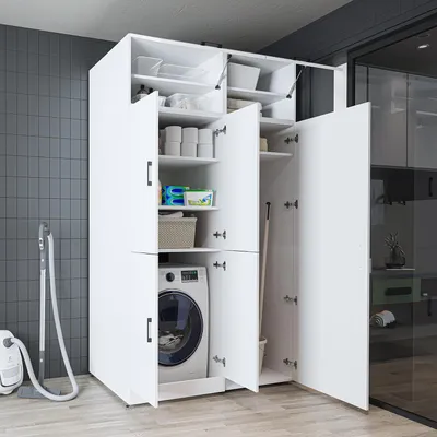 Immagine prodotto di Roomart DORA-II Mobile da appoggio per lavatrice, larghezza 130 cm, bianco
