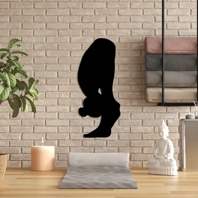 Immagine prodotto di Wallity, Yoga 26, Accessorio decorativo da parete in metallo, nero, 100 % METALLO, 26 x 60 cm