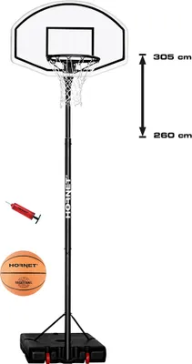 Produktbild von Hudora 71627 Basketballständer Hornet 305 mit Ball und Pumpe