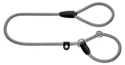 Produktbild von Retriever-Hundeleine Freestyle, Farbe: grau, stufenlos verstellbar, integrierte Halsung, robustes, wetterfestes Polyamid-Tau, pflegeleicht, mit Lederkappen, griffig, Größe: 8/170