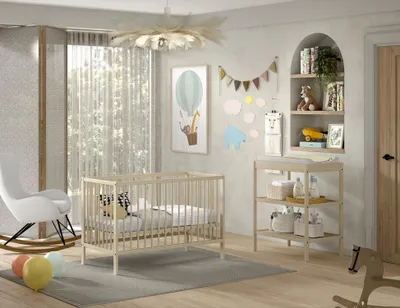 Produktbild von Babyzimmer-Komplettset >Dino< (2-teilig) in Buche Natur, Massivholz