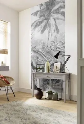 Obrázek produktu pro Komar netkaná tapeta - Amazonia Black and White Panel - rozměr: 100 x 250 cm (šířka x výška) - 1 panel