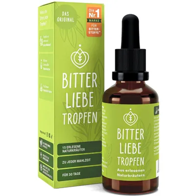 Produktbild von BitterLiebe Bitterstoffe Tropfen Original - 50 ml, vegan, aus Deutschland