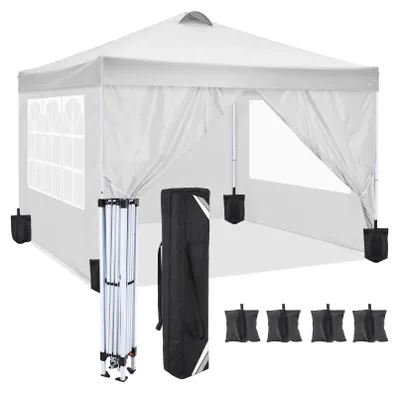 Productafbeelding van Vouwtent – Overkapping – Partytent – Schaduwdoek – Buitenpaviljoen – 3x3m – Wit
