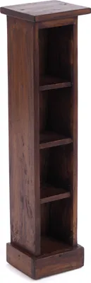 Produktbild von HOLZ CD REGAL TOWER | 75cm, Holzregal, Buch CD Rack mit 4 Fächern | Farbe: 02 hellbraun