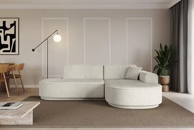 Produktbild von ALTDECOR Ecksofa in L-Form MARI-L1-v3 - 243x171x83 cm Cremeweiß - Corner Sofa Bett Eckcouch Couch Wohnlandschaft Cauchsofa