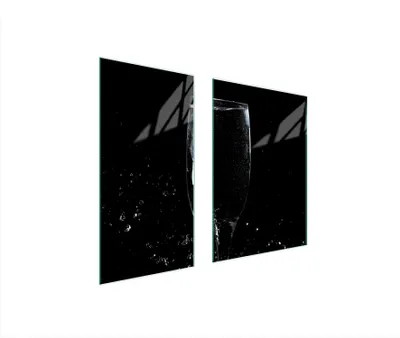 Produktbild von Herdabdeckplatten 2 teilig 75x52 Glaskeramikkochfeld Abdeckung Glas Schneidebrett Schwarz Glas