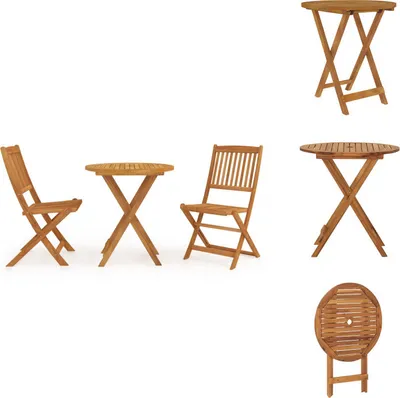 Immagine prodotto di vidaXL Set da pranzo da giardino 3 pezzi pieghevole in legno massiccio di acacia - Set di mobili da giardino
