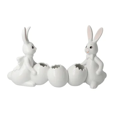 Produktbild von Goebel Figur Hase mit Vase Snow White - Spring Feelings, Porzellan, Weiß glasiert, 16 cm, 66846211