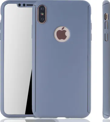 Produktbild von Handyhülle Schutzhülle für Apple iPhone XS Max Full Case Cover Displayschutz 360 Grau