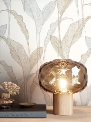 Produktbild von NEWROOM Tapete Alessia Creme Vliestapete - Tropisch Blätter Palmen  Germany