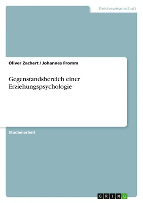 Produktbild von Gegenstandsbereich einer Erziehungspsychologie