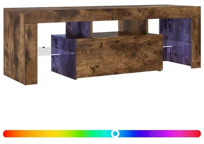 Produktbild von vidaXL TV-Schrank mit LED-Leuchten Räuchereiche 120x35x40 cm