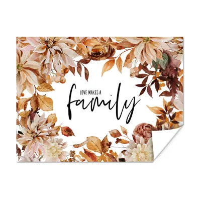 Produktbild von MuchoWow® Poster Zitate - Liebe macht eine Familie - Sprichwörter - Familie 120x90 cm - Wandbild