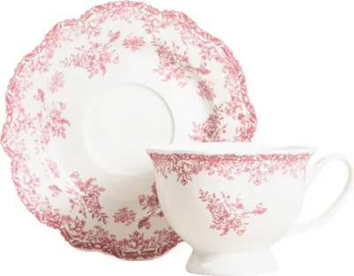 Produktbild von HOMLA LOURRY Tasse mit Untertasse rot 0,2 l