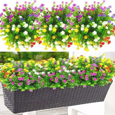 Produktbild von Famanu Kunstblumen Bundles - UV-beständig - 12 Stück - 6 Farben