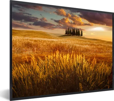 Produktbild von MuchoWow® Gerahmtes Poster Toskana - Italien - Landschaft 80x60 cm - Poster mit Schwarzem Bilderrahmen Wandposter Rahmen Foto Bilder - Schwarzem - Mit Gestell