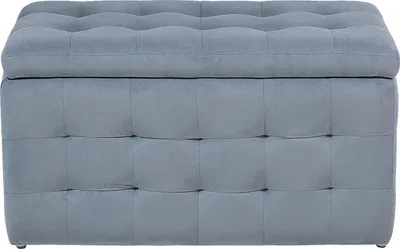 Zdjęcie produktu dla BELIANI Puf ze schowkiem szary welurowy 72 x 42 x 40 cm pikowana prostokątna otomana