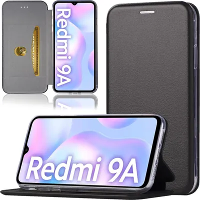 Produktbild von Handy Schutz Hülle für Xiaomi Redmi 9A Xiaomi Redmi 9i Xiaomi Redmi 9AT Handytasche mit Magnetdeckel Kartenfach und Standfunktion Klapphülle Schwarz