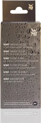 A product box for WMF water filters with multiple languages listed.