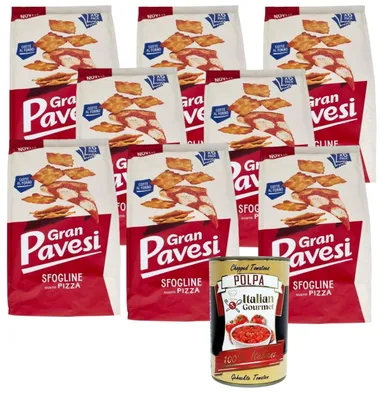 Produktbild von Pavesi Italian Gourmet Gran Pavesi Sfogline Knusprige Snacks mit Pizza-Geschmack, 8x180g
