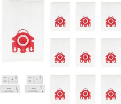 A collection of vacuum cleaner bags and instructions.