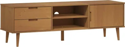 Obrázek produktu pro vidaXL TV skříňka MOLDE hnědá 158x40x49 cm masivní borovicové dřevo