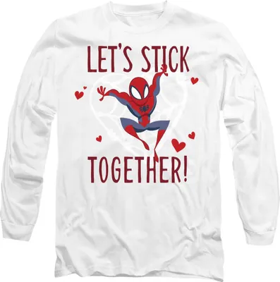 Produktbild von Spider-Man - "Stick Together" T-Shirt für Herren/Damen Uni - Valentinstag TV14386 (M) (Weiß)