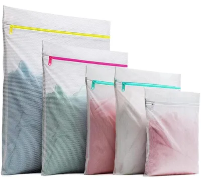 Productafbeelding van Wasmandjes voor de wasmachine, set van 5 stuks met rits, geschikt voor delicate was, schoenen en babykleding
