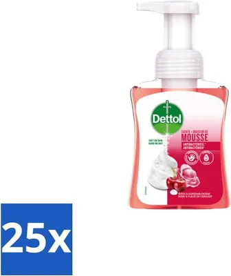 Obrázok produktu pre Dettol - Pena na ruky - Ruža a čerešňový kvet - jemná pena - 250 ml - hodnotné balenie - 25 tyčiniek