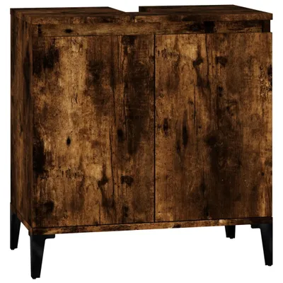Produktbild von Waschbeckenunterschrank Räuchereiche 58x33x60 cm Holzwerkstoff