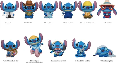 Zdjęcie produktu dla Przywieszki do toreb Lilo & Stitch 3D PVC Seria 6 Display (24 szt.)