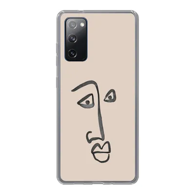 Produktbild von MuchoWow® Handyhülle Schutzhülle Hülle für Samsung Galaxy S20 FE Gesicht - Rosa - Strichzeichnung Silikon Softcase Handy Hülle - Abdeckung