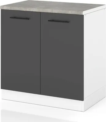 Zdjęcie produktu dla Szafka Kuchenna Stojąca Z Blatem Modułowa 80Cm Spremium Szary Mat