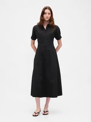 Produktbild von GAP Hemdblusenkleid aus Popeline, Midikleid L