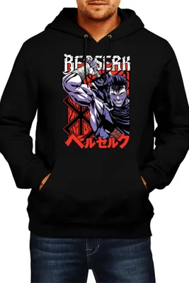 Obrázek produktu pro Pánská Mikina S Kapucí Anime Manga Berserk Guts Berserker, Man L / Černá