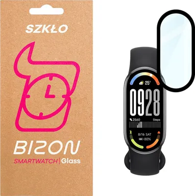Produktbild von Hybrides Glas für Xiaomi Smart Band 10, Bizon Glass Watch Edge Hybrid, Schwarz