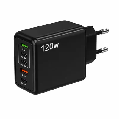 Produktbild von 120W USB-C Schnellladegerät – 5-Port Schnellladeadapter (1x USB-C 25W PD, 2x USB-C 18W PD, 2x USB 3.0 QC 15,5W) für Smartphone & Tablet