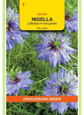 Imagen del producto de Semillas de la variedad de flor Nigella Damascena Miss Jekyll, color azul. Paquete de 1 unidad